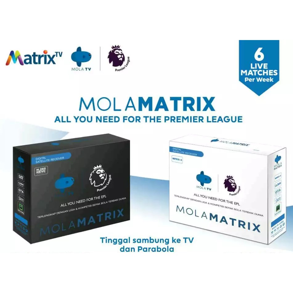 Matrix Mola Hitam Putih Official Receiver Kuband Free Hdmi Cable Shopee Malaysia