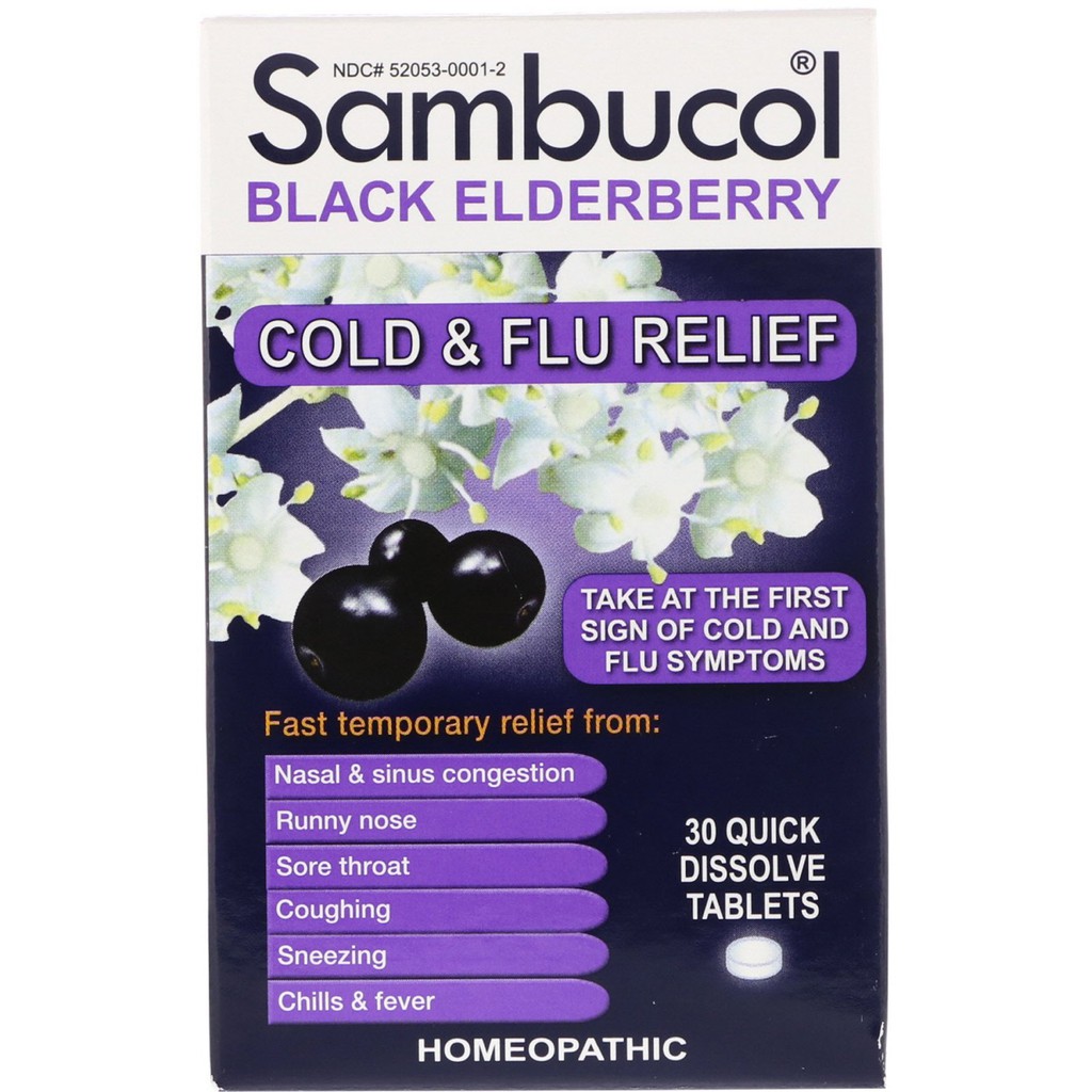 READYSTOCK Sambucol, Black Elderberry, Cold & Flu Relief, 30 Quick