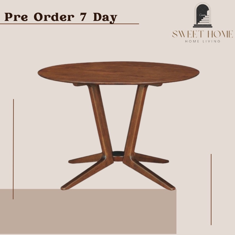 Solid Rubber Wood Modern TAINA 1200mm Round Dining Table Shopee Malaysia