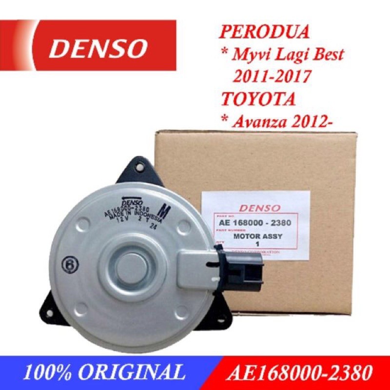 100 Original Denso Radiator Fan Motor 168000 2380 Perodua Myvi Lagi Best 1 3 1 5 Toyota Avanza F652 2011 2017