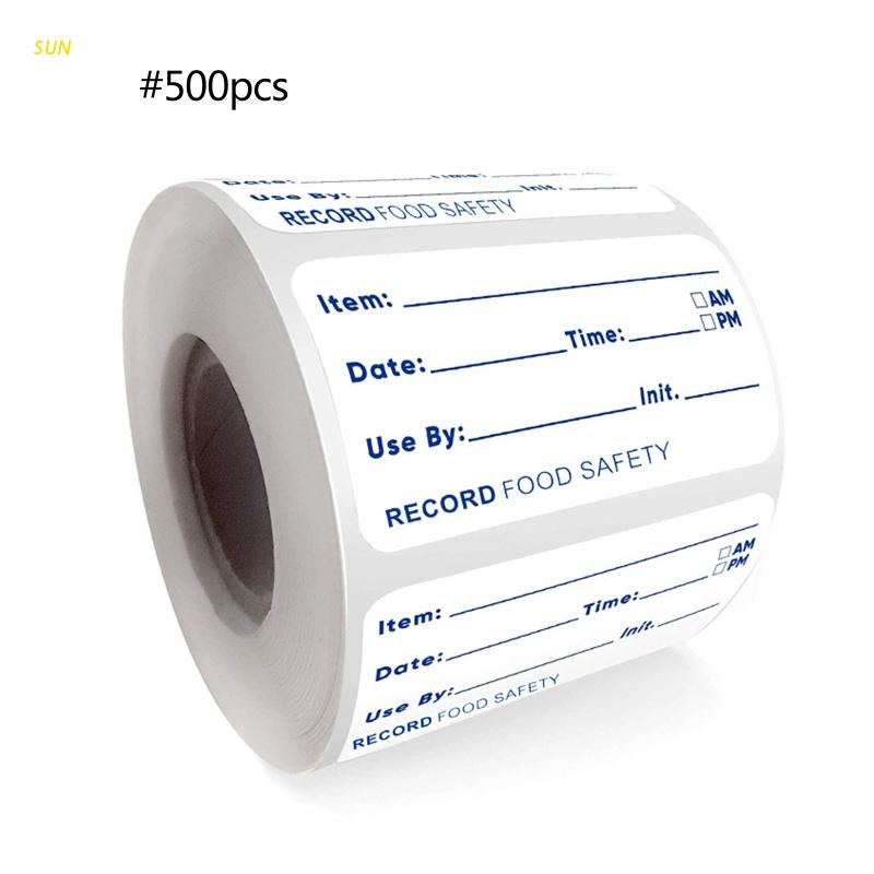 SUN 500 Pieces Dissolves Date Labels Food Safety Label Stickers Removable No Residue