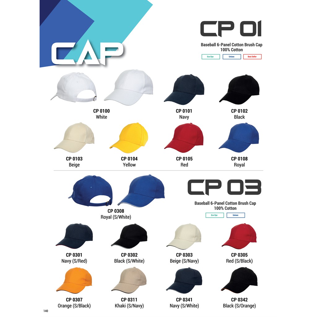 Baseball 6 Panel Cotton Brush Cap Cp 0102 Black 100 Cotton From Oren Sport Cp0102 Shopee Malaysia