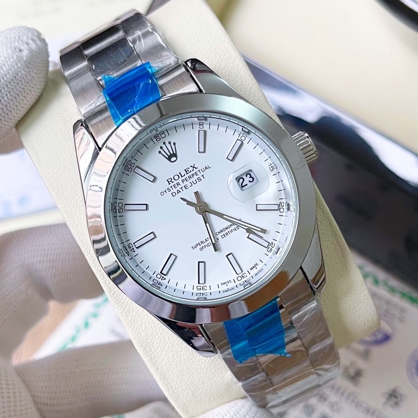 ✈ ◐☍ ? สำหรับผู้ชายนาฬิกา Rolex หรูหราคลาสสิกควอตซ์สแตนเลสนาฬิกากันน้ำธุรกิจ