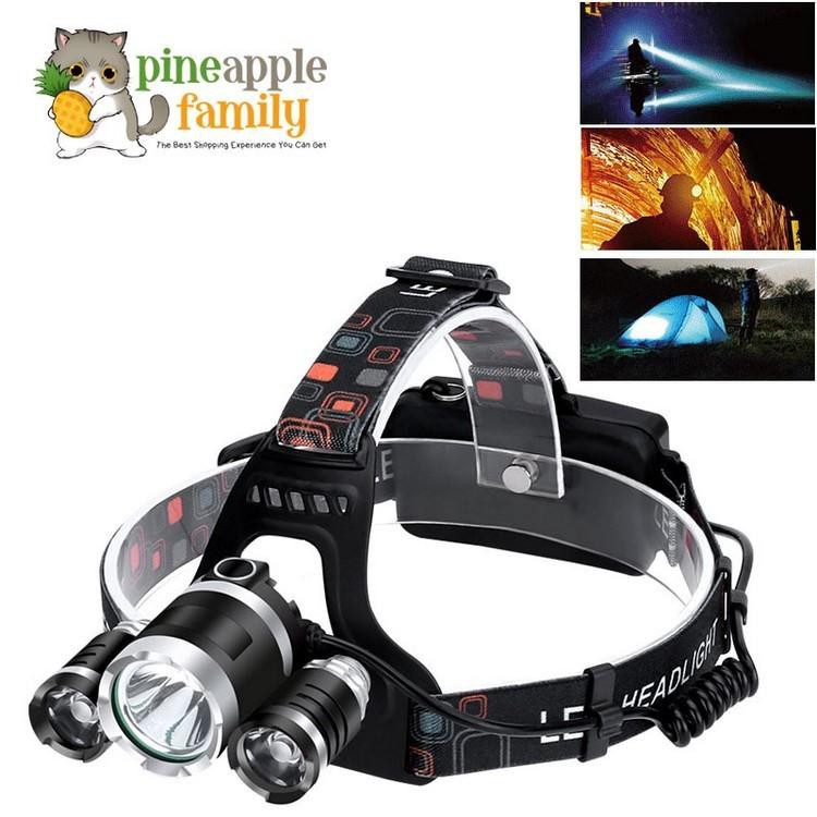 Brightest Head Lamp LED Work Headlight 18650 Rechargeable Waterproof Flashlight 4 Modes Headlamp