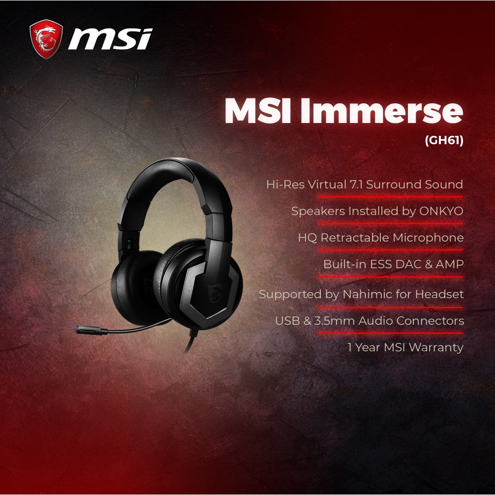 msi immerse gh61 ゲーミングヘッドセット sp955, immerse gh61 ダウンロード – TJTO