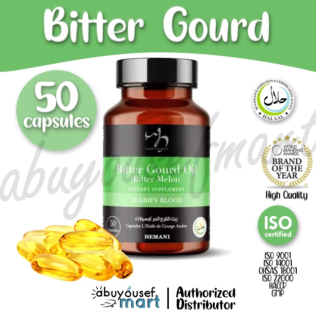 50 pcs Bitter Gourd Oil (Minyak Peria Katak) Hemani Supplement Bitter