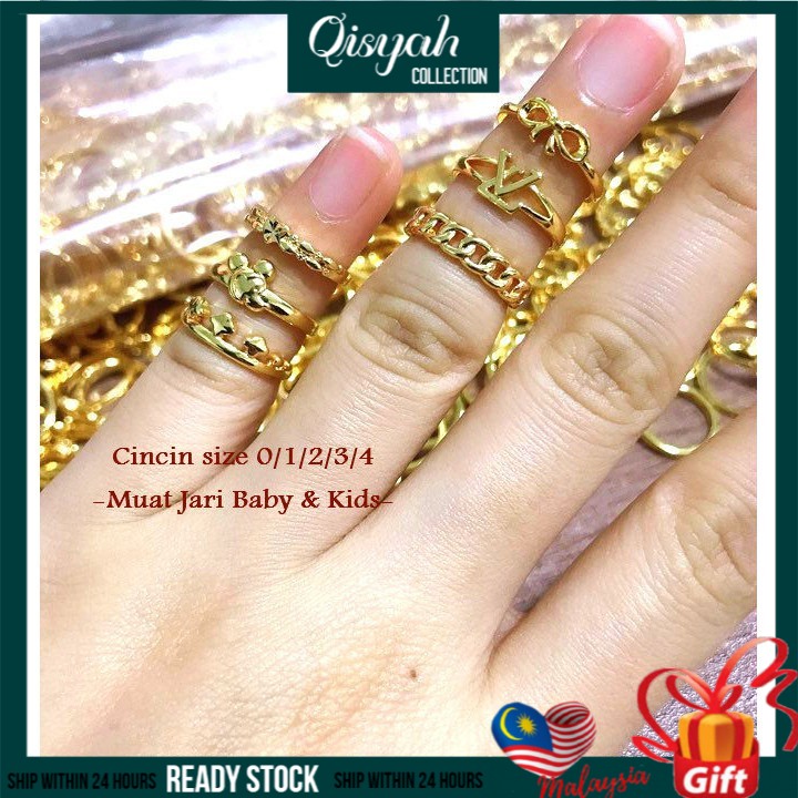 Qisyah Collection CR04 Cincin Baby Emas Korea CR04 Cincin Emas Bangkok ...