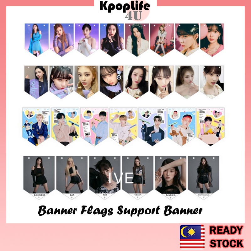 Enhypen Aespa IVE Banner Flags Set Fans Support Banner Kpop Wall Decor