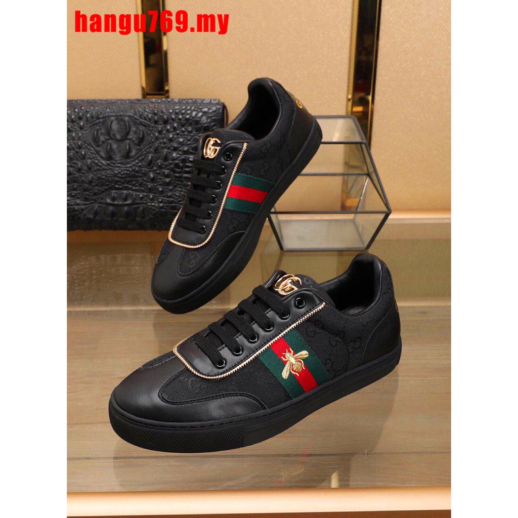 black low top gucci shoes