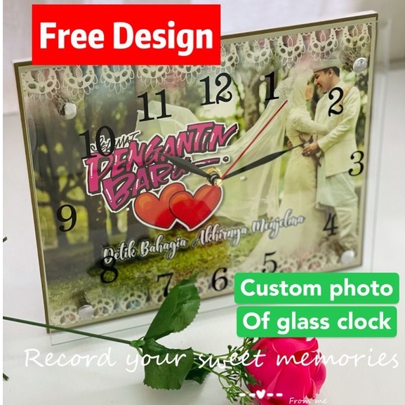 [Customized] Photo Clock Design/Tempahan Khas Jam gambar hadiah Istimewa|pengantin wedding anniversary|Bersara|Birthday