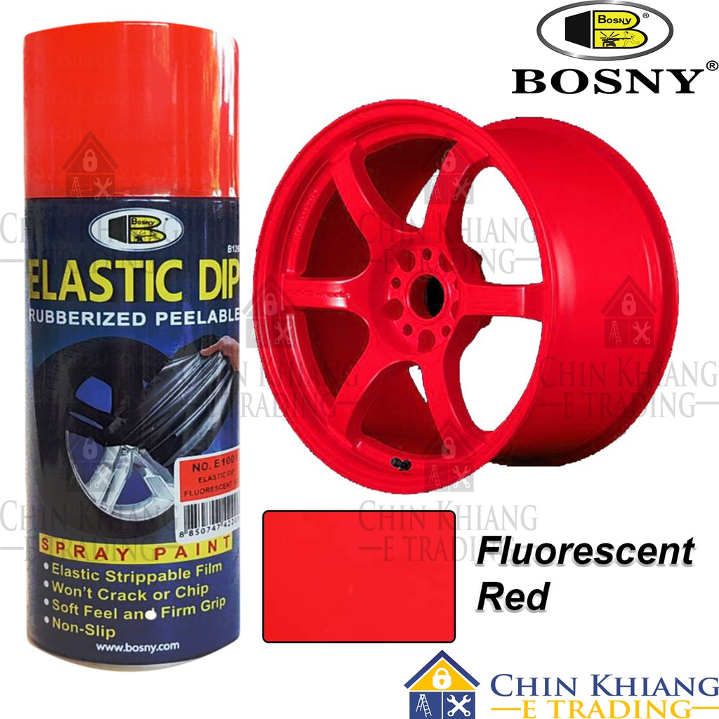 barrière negatief kathedraal Bosny E1001 Fluorescent Red Elastic Dip Rubber Plasti Dip Coating Spray  Paint 600ml | Shopee Malaysia