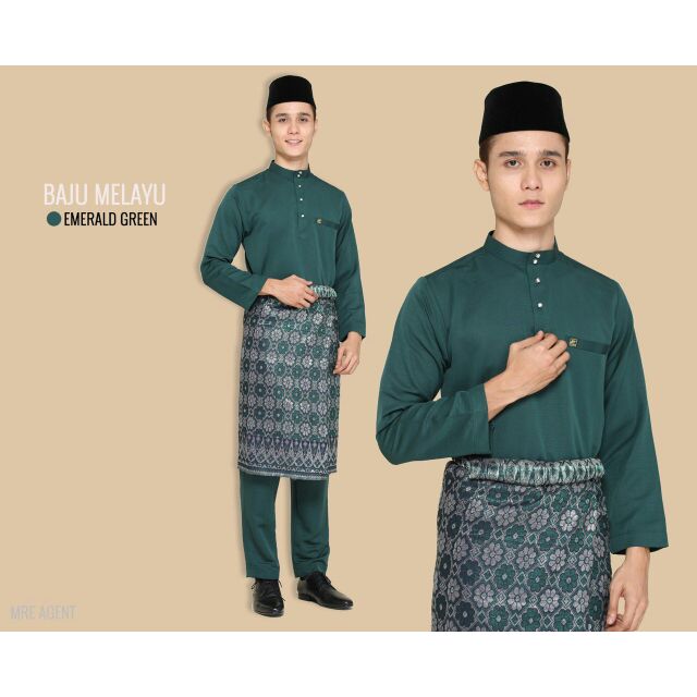  BAJU  MELAYU  MODEN SAKURA EMERALD GREEN Shopee  Malaysia 