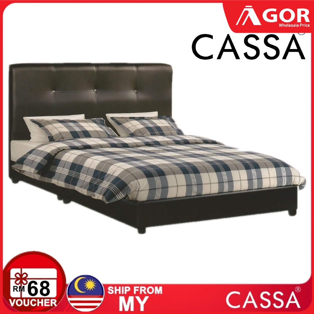 Cassa Heavy Duty Zen Dark Brown Queen Headabord Divan Bed Frame Only PlyWood S Shopee Malaysia