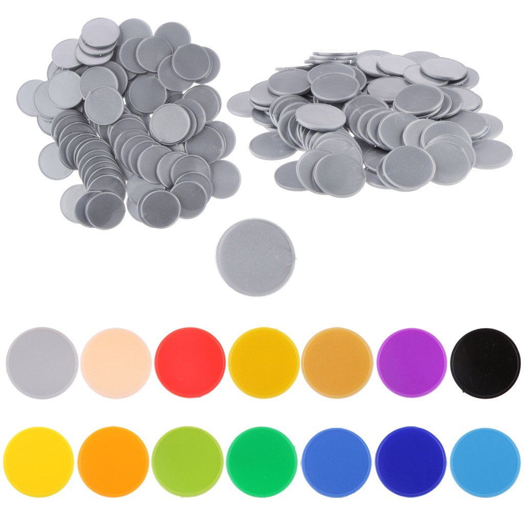 Malaysia Ready StockHigh Quality 100Pcs Plastic Poker Chips Casino Bingo Markers Token Color chip mahjong chips