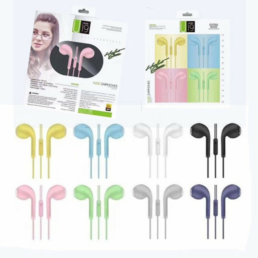 Music U19 / U88 Earphone ColourFul Matte Earbuds Stereo Wired Earphones