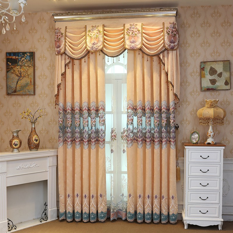 Details about   HOMETIQUE LUXURY Window Curtain FLORAL Texture 2 piece, Blue & Cream Shade 