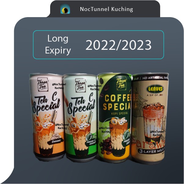 Buy Three Tea 3 Layer Milk Tea Teh C Special Pandan Coconut Caramel Coffee Special 240ml 1 Can Green Leaf Borneo Sarawak Seetracker Malaysia