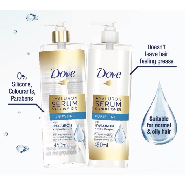 450ml Dove Hyaluron Serum Purifying Shampoo Conditioner Shopee Malaysia