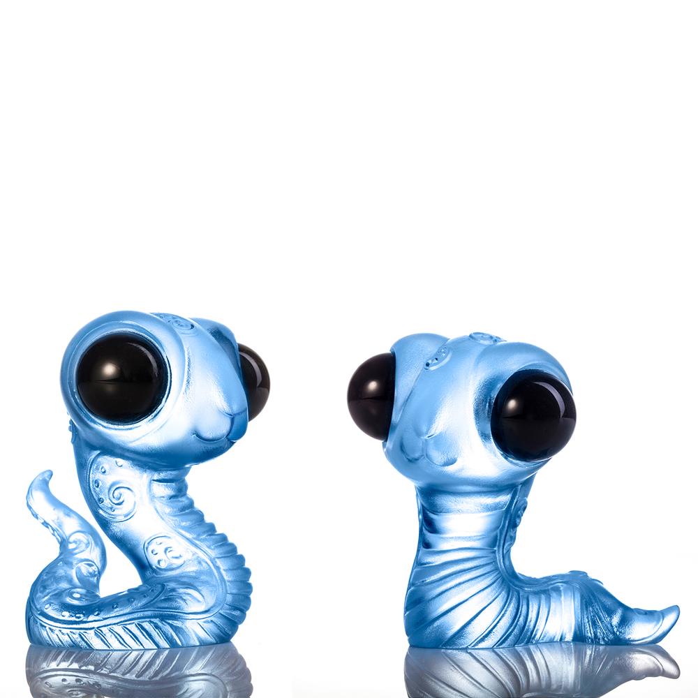 LIULI Crystal Snake Sculpture, One and the Same- Striking 和你一样 - 能力非凡