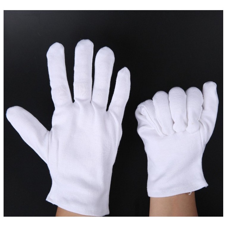 White 100 Cotton Gloves for Dry Hand White Cotton Gloves for Eczema