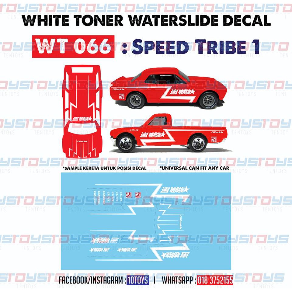 WT237 White Toner Waterslide Decals /> PAC/_MAN />For Custom 1:64 Hot Wheels