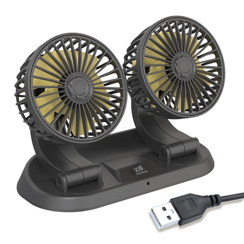 [[ HADIAH PERCUMA Kereta Kuat Dwi Kipas Penyaman Udara Double Booster Cooler 360° Desktop USB Kipas Mini Untuk Kereta 