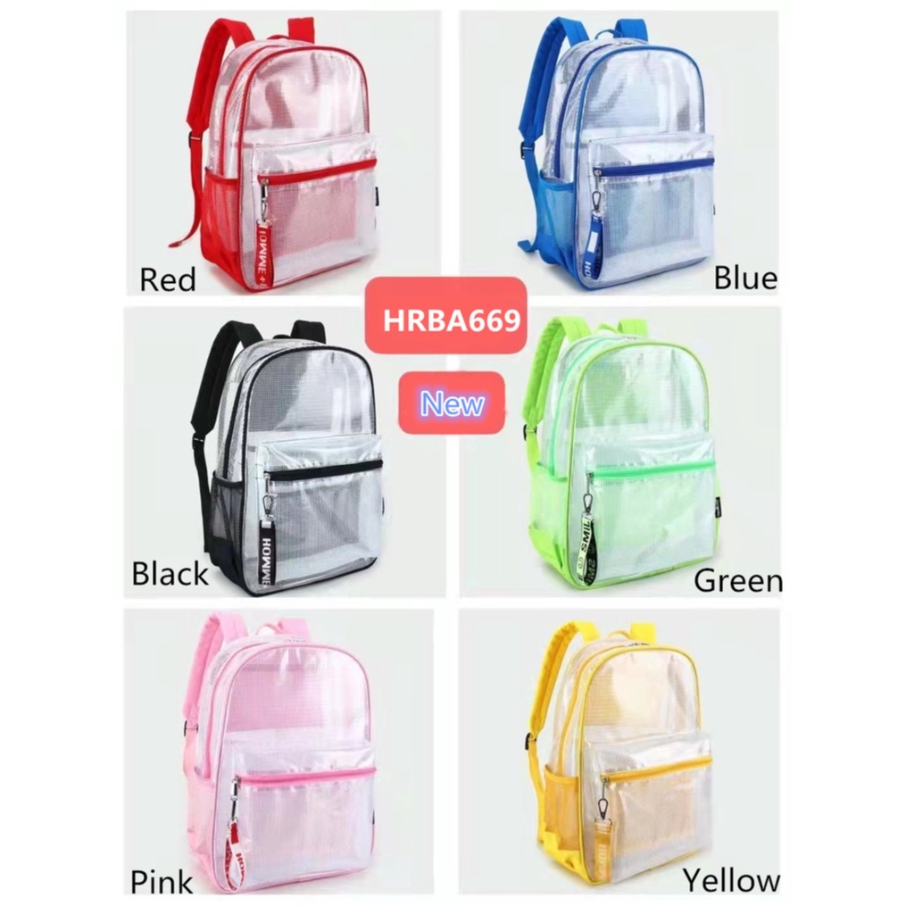 Clear Backpack Waterproof Transparent School Bag See Through Book bag