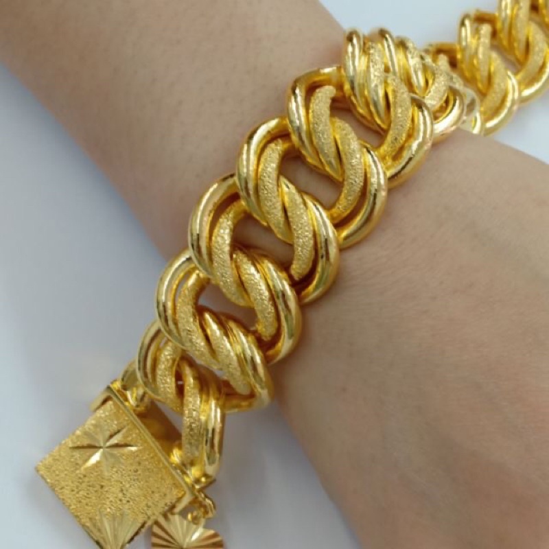 Emas Bangkok Sadur Gelang Tangan Coco 2.3cm&2.5cm klip Harga Termurah Persis Ori Ada cop 916 FREE GIFT