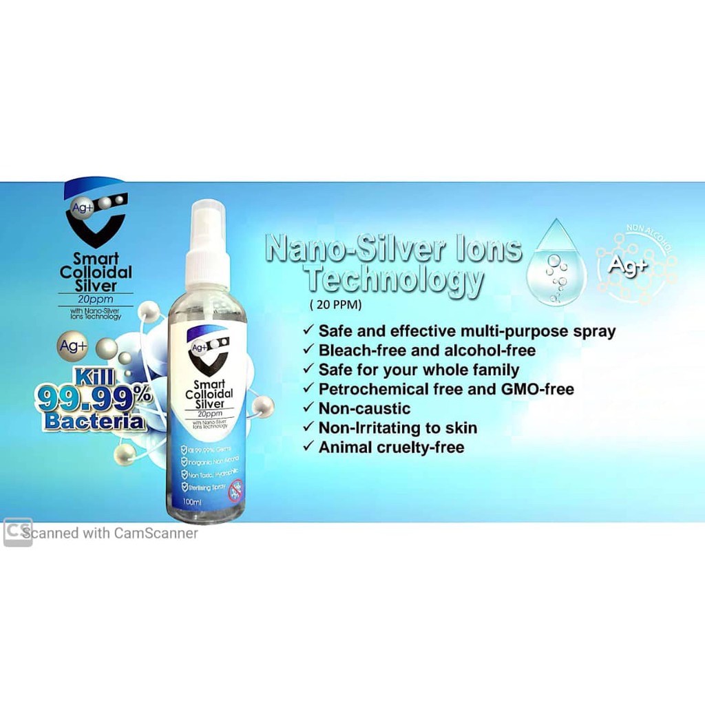 Ready Stock Smart Colloidal Silver With Silver Ions Technology 100ml Shopee Malaysia