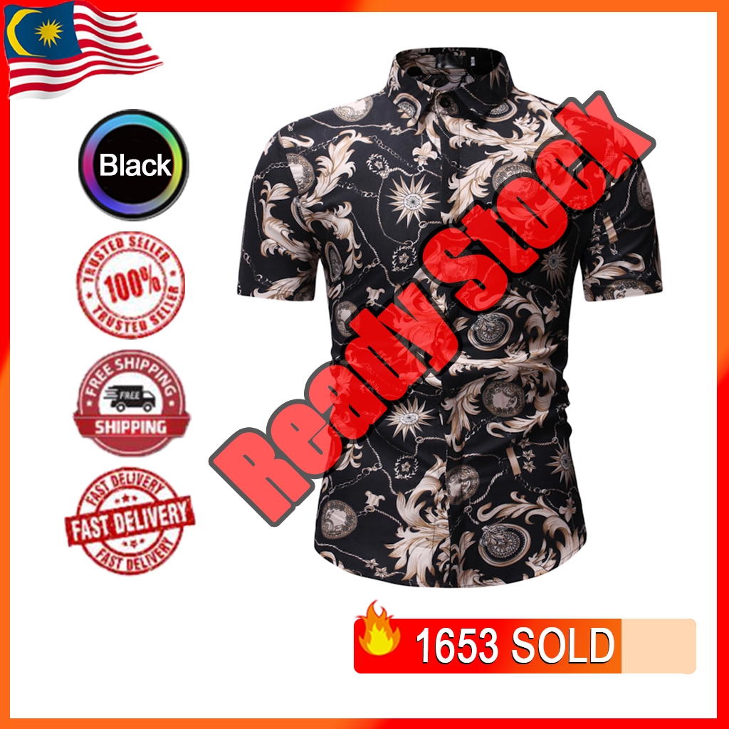  Kemeja  Batik  Floral  Shirt Business Shirts Kemeja  Summer 