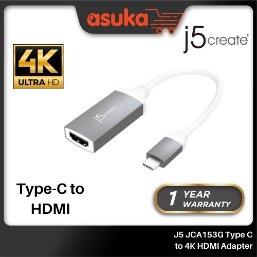 J5 JCA153G Type C to 4K HDMI Adapter / Easy to use