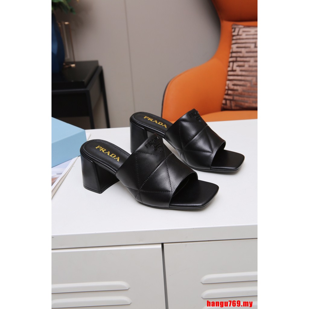 ショッピング正規品 PRADA Leather slide sandals UK8 27cm メンズ