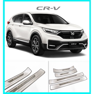 Stainless Steel Door Sill Scuff Plate Cover for Honda CR-V CRV 2017 2018 Blue Blue/Silver 