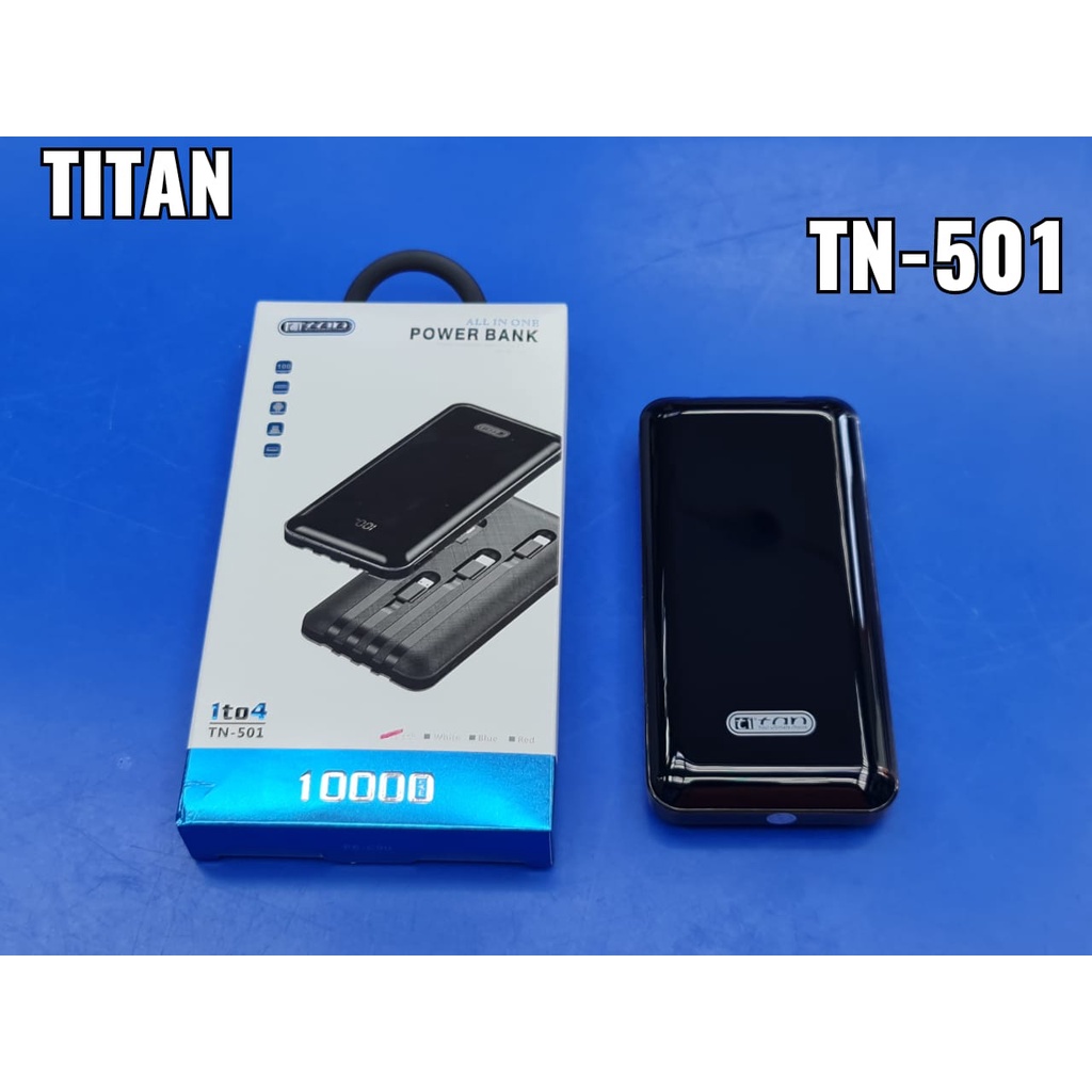 Titan TN501 10000Mah Power Bank ➕Built In Cable Micro / IPhone / Type C