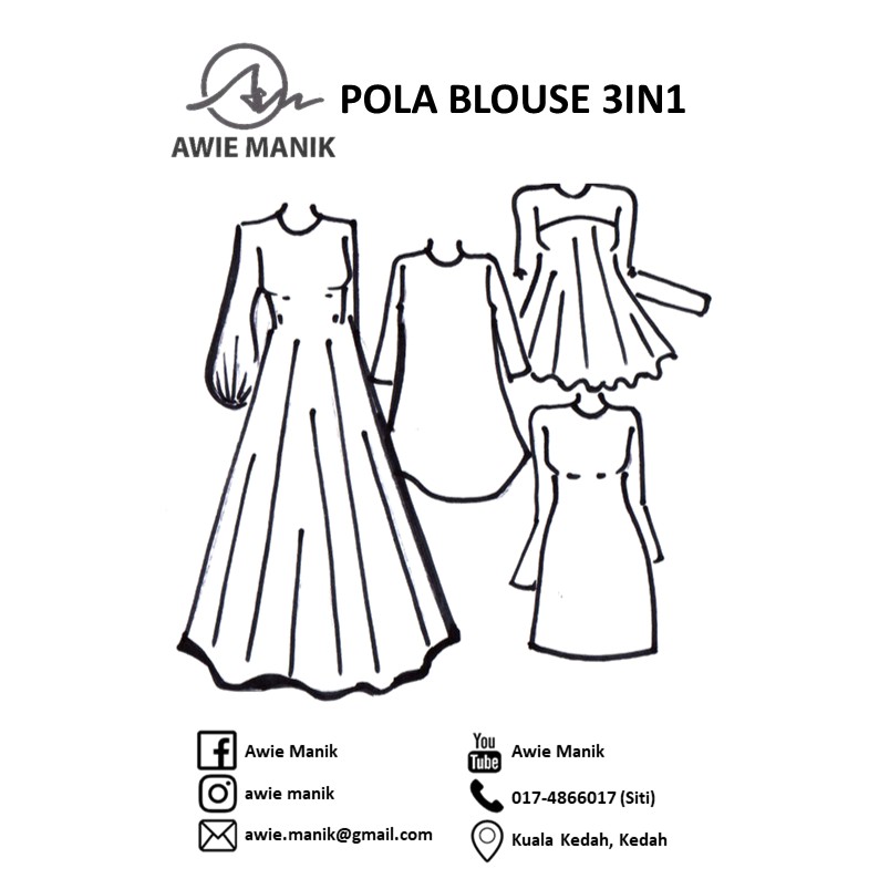 Dewasa Pola Blouse 3in1 Awie Manik Shopee Malaysia