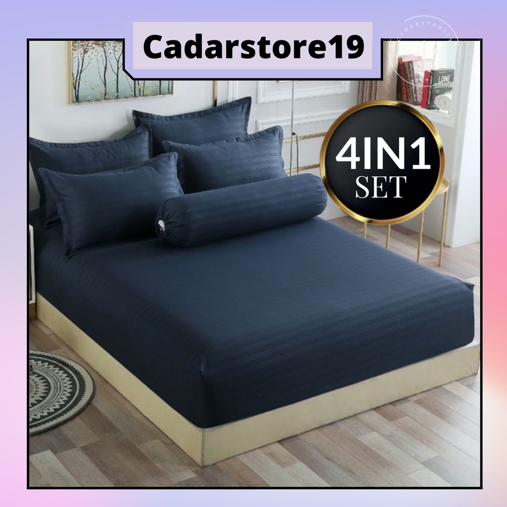 [HOT SELLING]Hotel Premium Quality 1000TC 2 in 1 SINGLE & 4 in 1 QUEEN/KING Size Fitted Bedsheet Cadar Murah Cotton