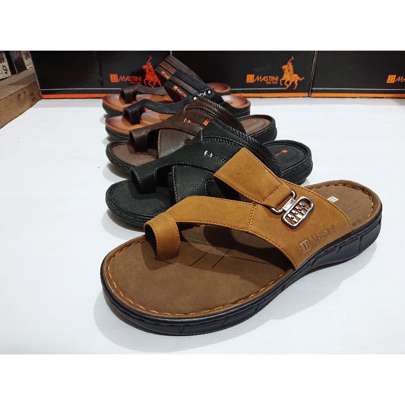 polo leather flip flops