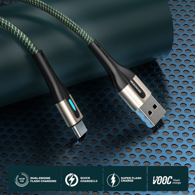 READY STOCK Sendem T10 - 6A Super Fast Charge Flash Charging Data Cable Full compatible usb cable Type-c Lighting  Micro