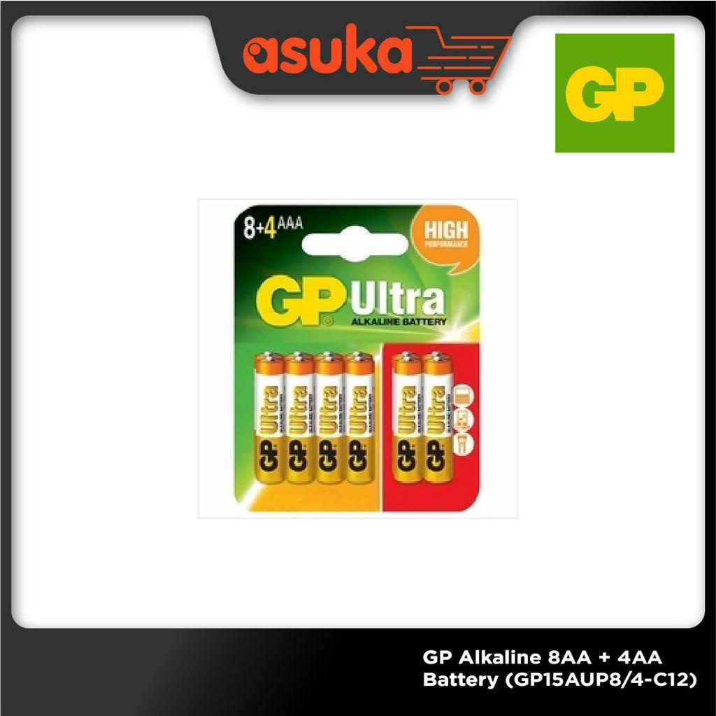 GP Alkaline 8AA + 4AA Battery (GP15AUP8/4-C12) Original