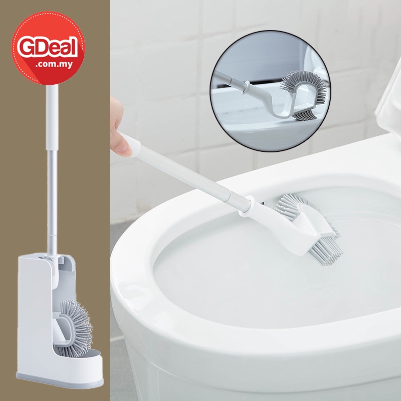 GDeal Household Japanese Style Bathroom Toilet Bowl Cleaner TPR Toilet Cleaning Soft Brush Set