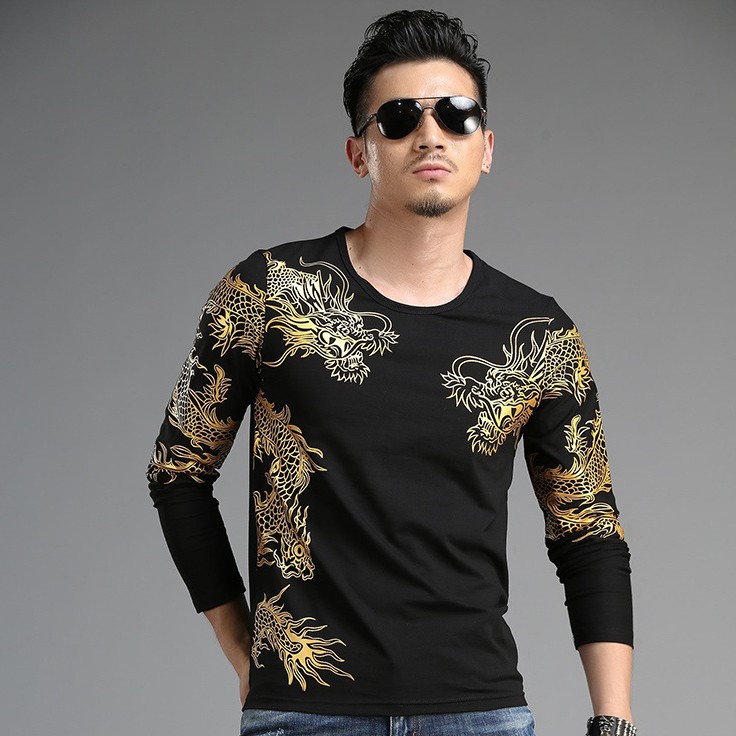 Dragon Shirt Breathable Long Sleeve Dragon Clothes Shirt Men T Shirt Shopee Malaysia