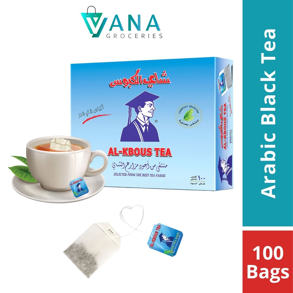 ALKBOUS Arabic Black Tea 100 Teaags Teh Hitam Arabic Alkabous Tea شاي الكبوس Al=kbous Tea