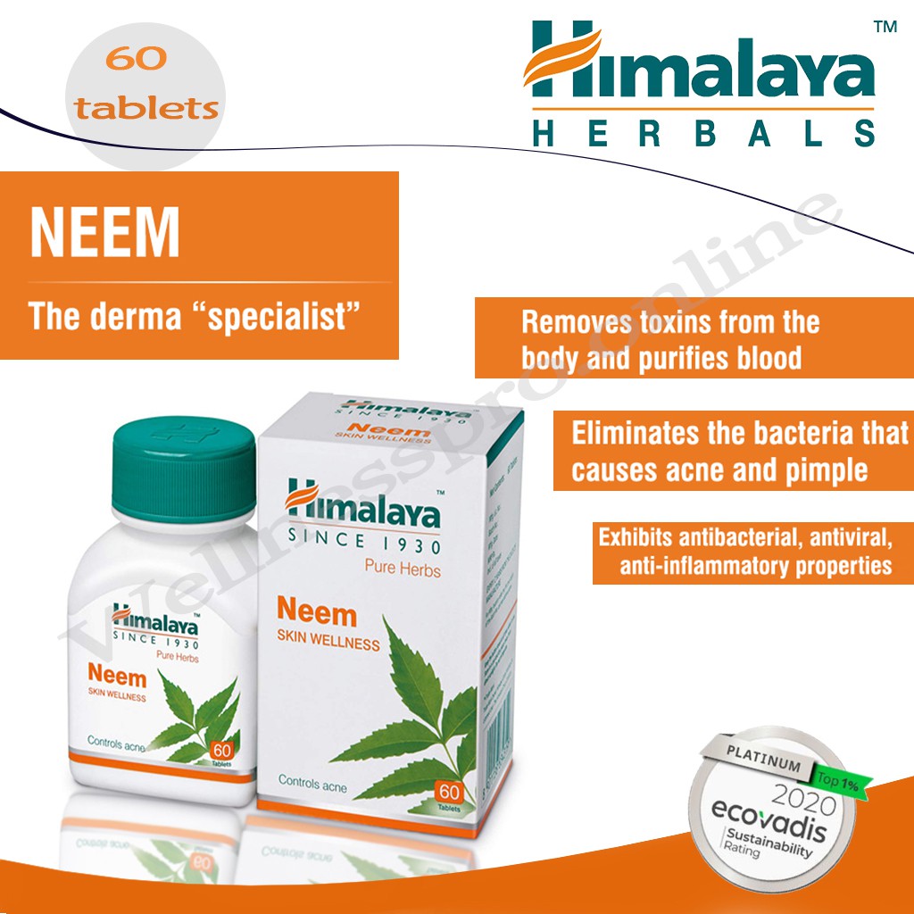 Himalaya Neem Tablet 60 S Acne Vulgaris Pimples Original Himalaya Product Shopee Malaysia