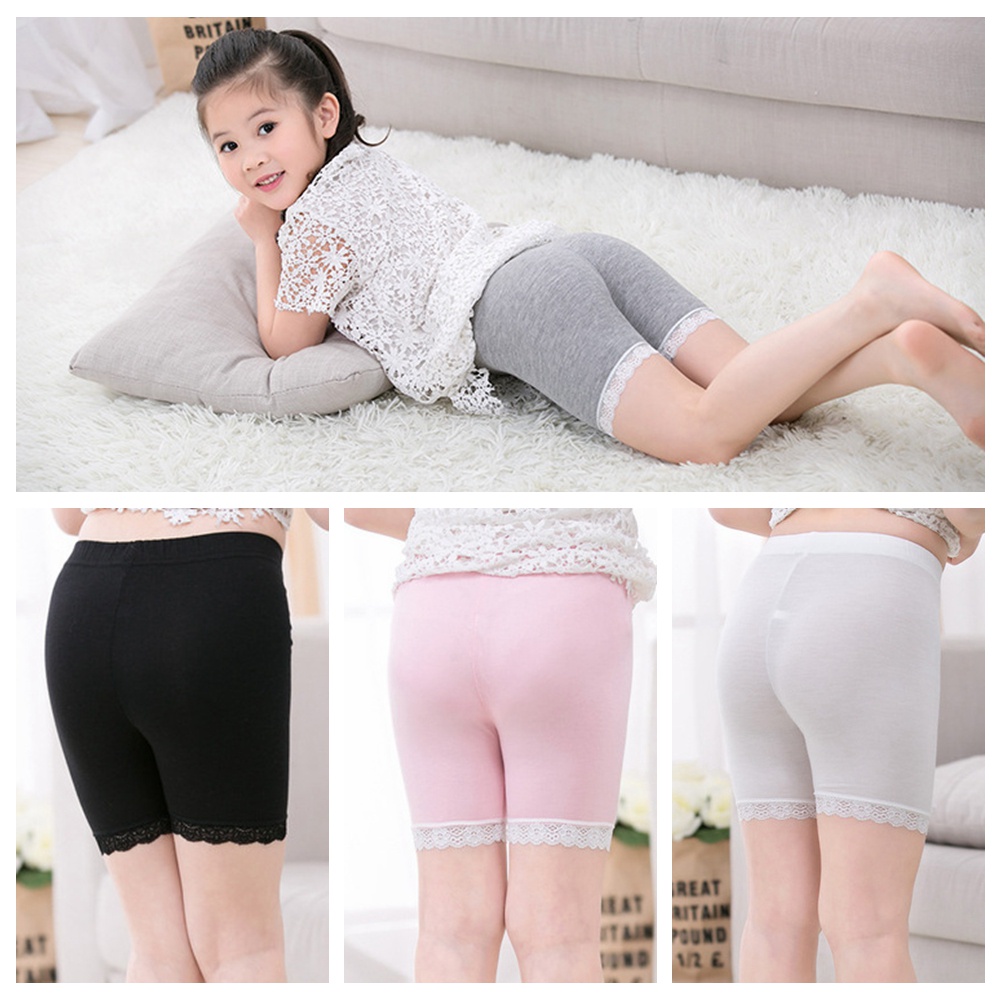 310Yrs Girls Safety Pants Lace Cotton Underwear Girl Panties Baby Soft