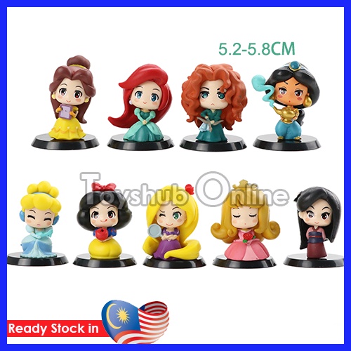 TOYSHUB Koleksi Mainan Hiasan Kek Puteri Comel Snow White, Puteri Duyung, Cinderella