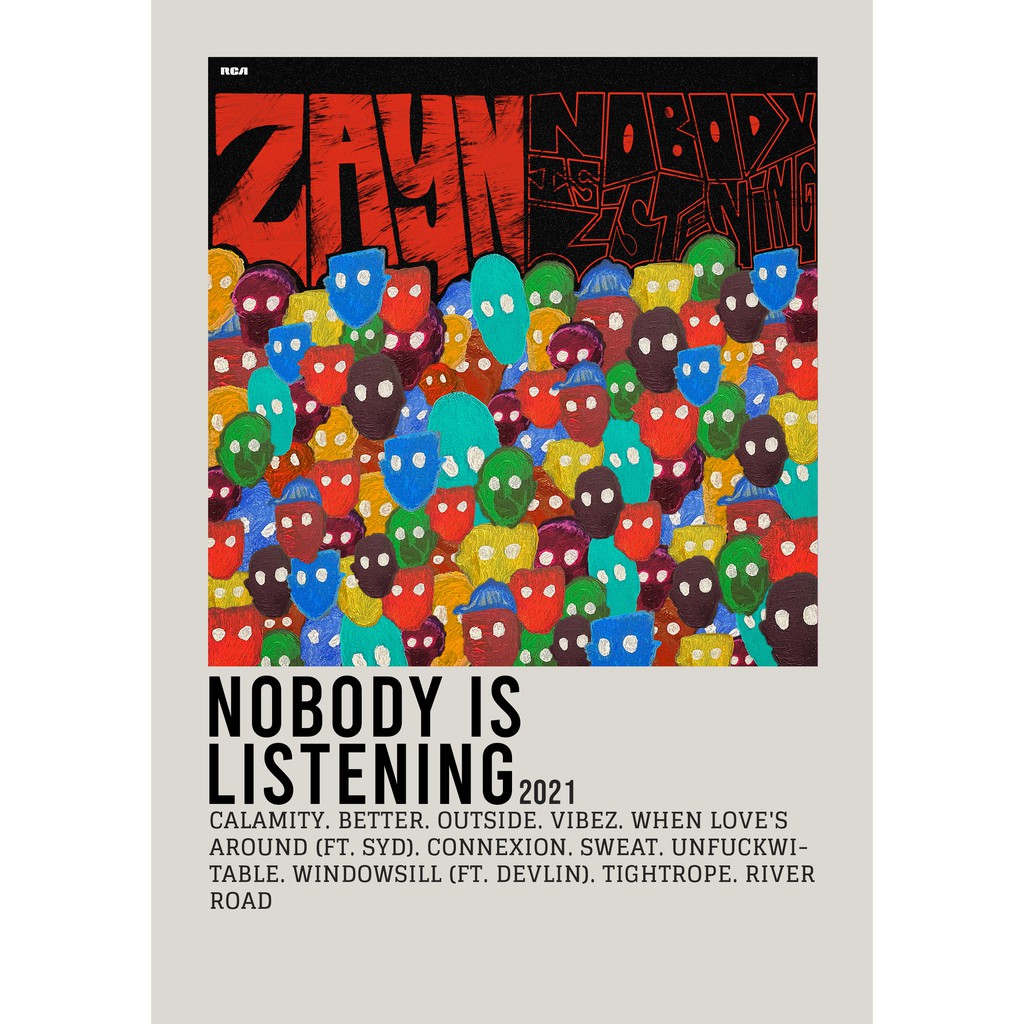 【READY STOCK】Poster Cover Album Nobody Is Listening by ZAYN MALIK