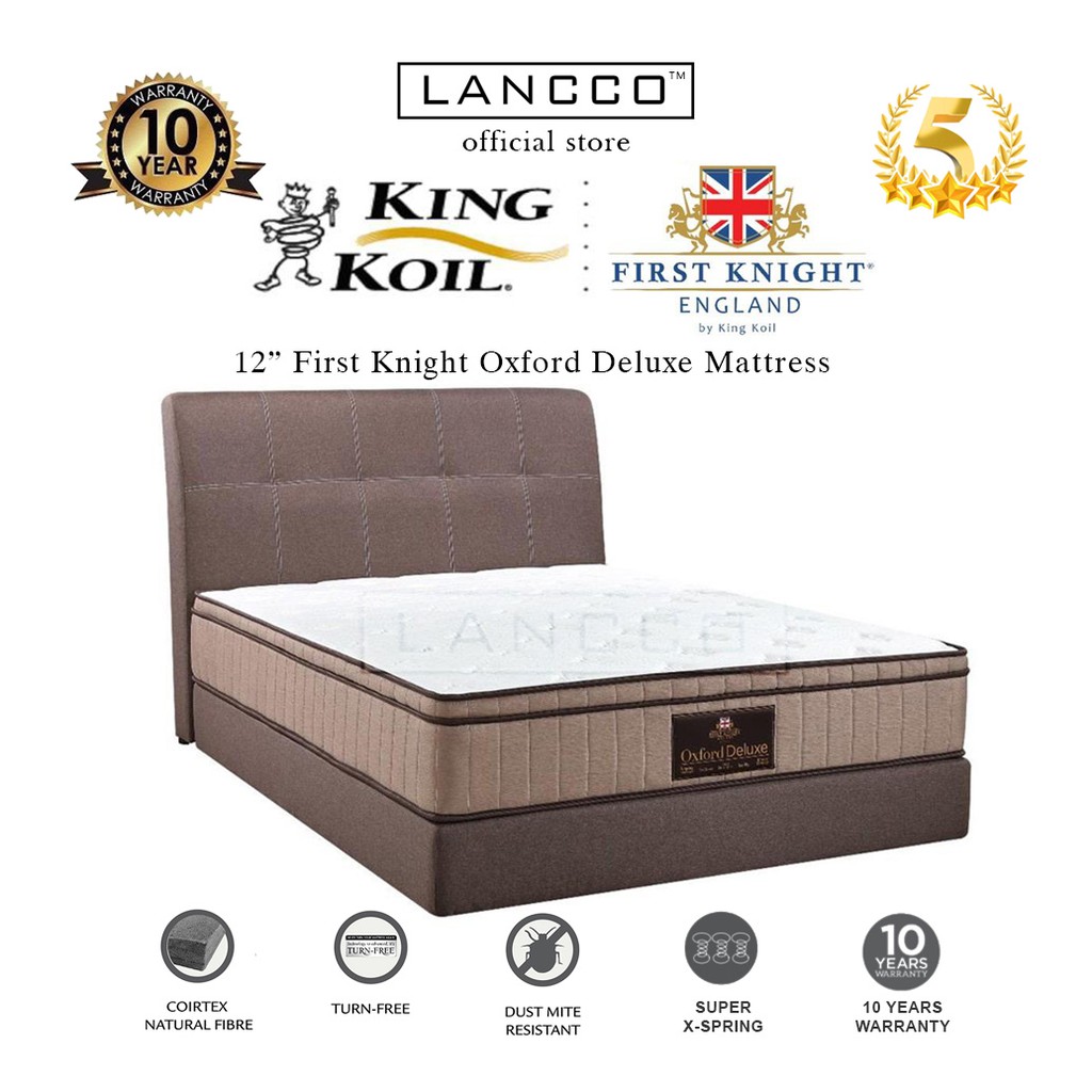 LANCCO [ FREE DELIVERY] Kingkoil First Knight Oxford Deluxe Spring Mattress (12")queen tilam
