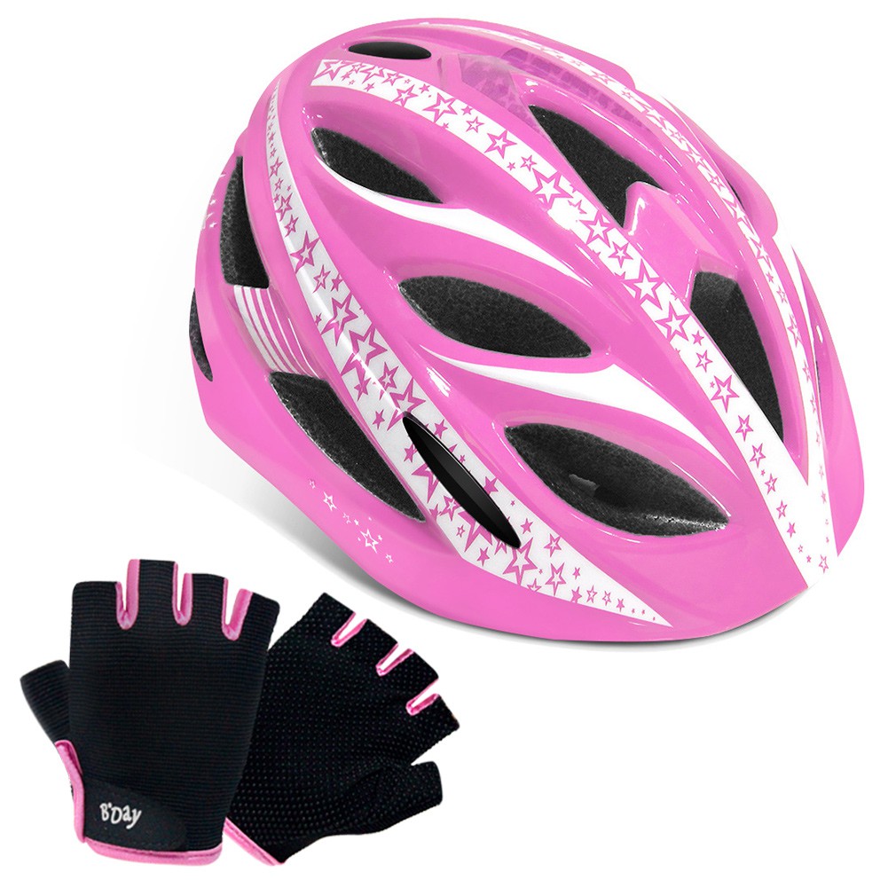 kids pink bike helmet