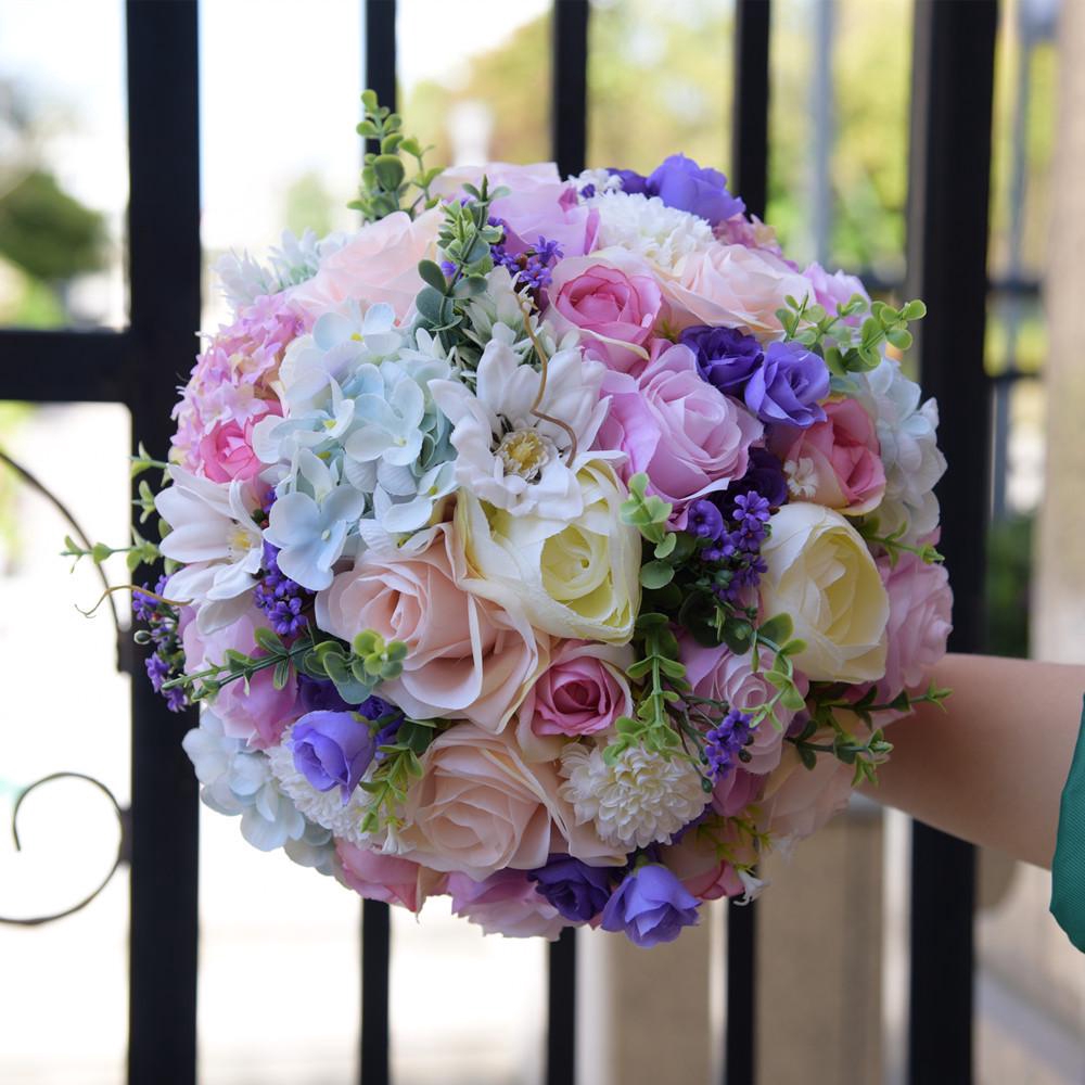 silk bridesmaid bouquets