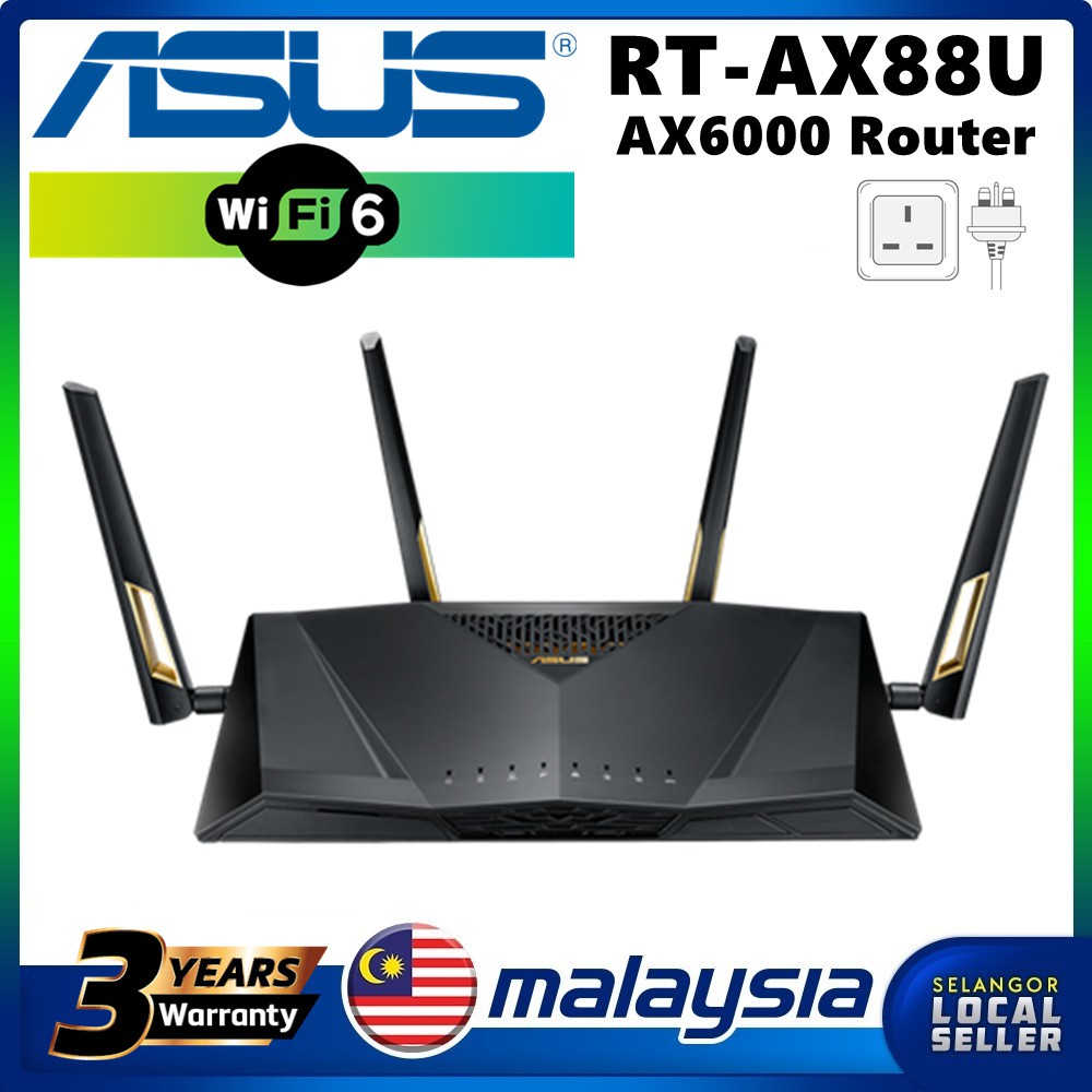 Asus Rt Ax88u Ax6000 Wifi 6 Aimesh Wireless Router Mu Mimo Unifi Maxis Time Malaysia 3 Pin Plug